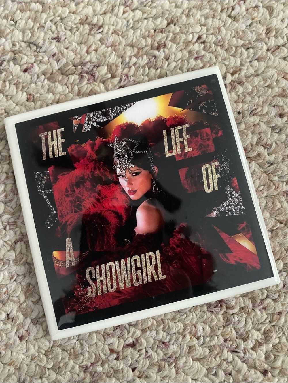 Taylor Swift Red Black Gold Showgirl Decorative Tile/Coaster